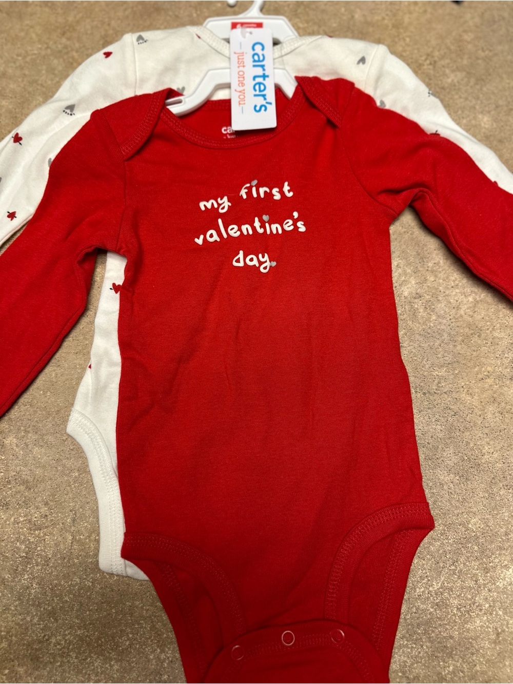 Carter's Red 'My First Valentine's Day' Long-Sleeve One-Piece